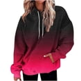 thumbnail image 1 of EchfiProm Fall Sweatshirts for Womens Red Hoodies with Pockets Hooded Oversized Pullover Gradient Ladies Tops Long Sleeve, 1 of 4