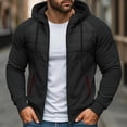 thumbnail image 1 of EchfiProm Full Zip Hoodies for Men Colorblock Oversized Jackets Black Sweatshirt Long Sleeve Mens Tops Running 3XL, 1 of 8