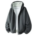 thumbnail image 1 of EchfiProm Full Zip Hoodies for Men Tranning Gray Jackets Fleece Long Sleeve Athletic Mens Tops M, 1 of 2