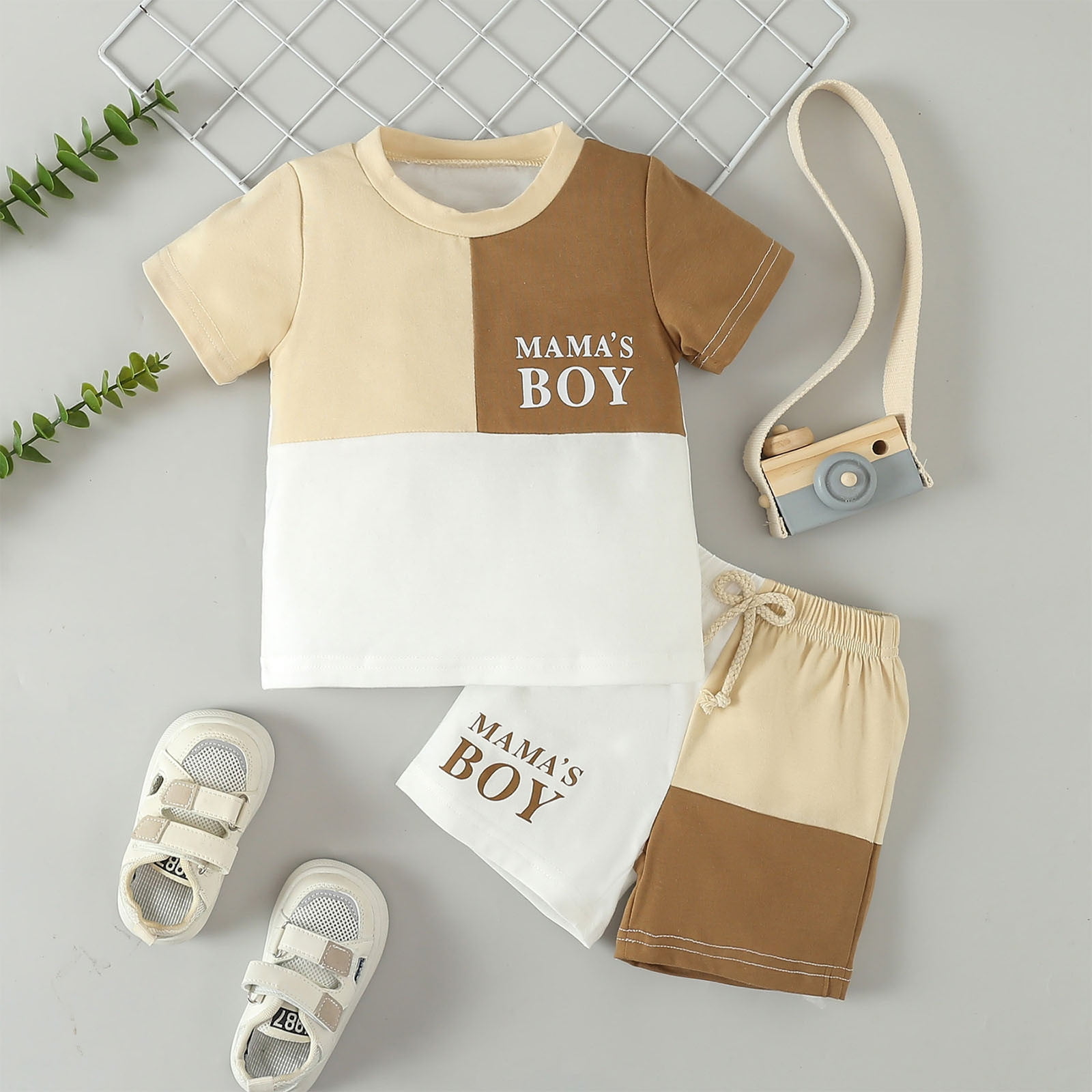 EchfiProm Gender Neutral Baby Trendy Outfit Sets Tshirt and Shorts 2PC