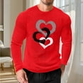 thumbnail image 1 of EchfiProm Graphic Tees for Men Long Sleeve Red Shirts Summer Waffle Heart Valentine Graphic Adults Tops M, 1 of 8