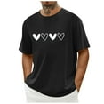 thumbnail image 1 of EchfiProm Graphic Tees for Men Shirts Black Valentine Summer Short Sleeve Heart Adults Tops S, 1 of 4