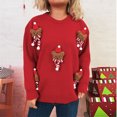 thumbnail image 1 of EchfiProm Holiday Sweaters for Women Pullover Christmas Red Work Long Sleeve Womens Tops, 1 of 9