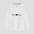thumbnail image 1 of EchfiProm Hooded Womens Sweatshirts Trendy White Crew Neck Heart Casual Soft Long Sleeve Hoodie Sweatshirt S, 1 of 6