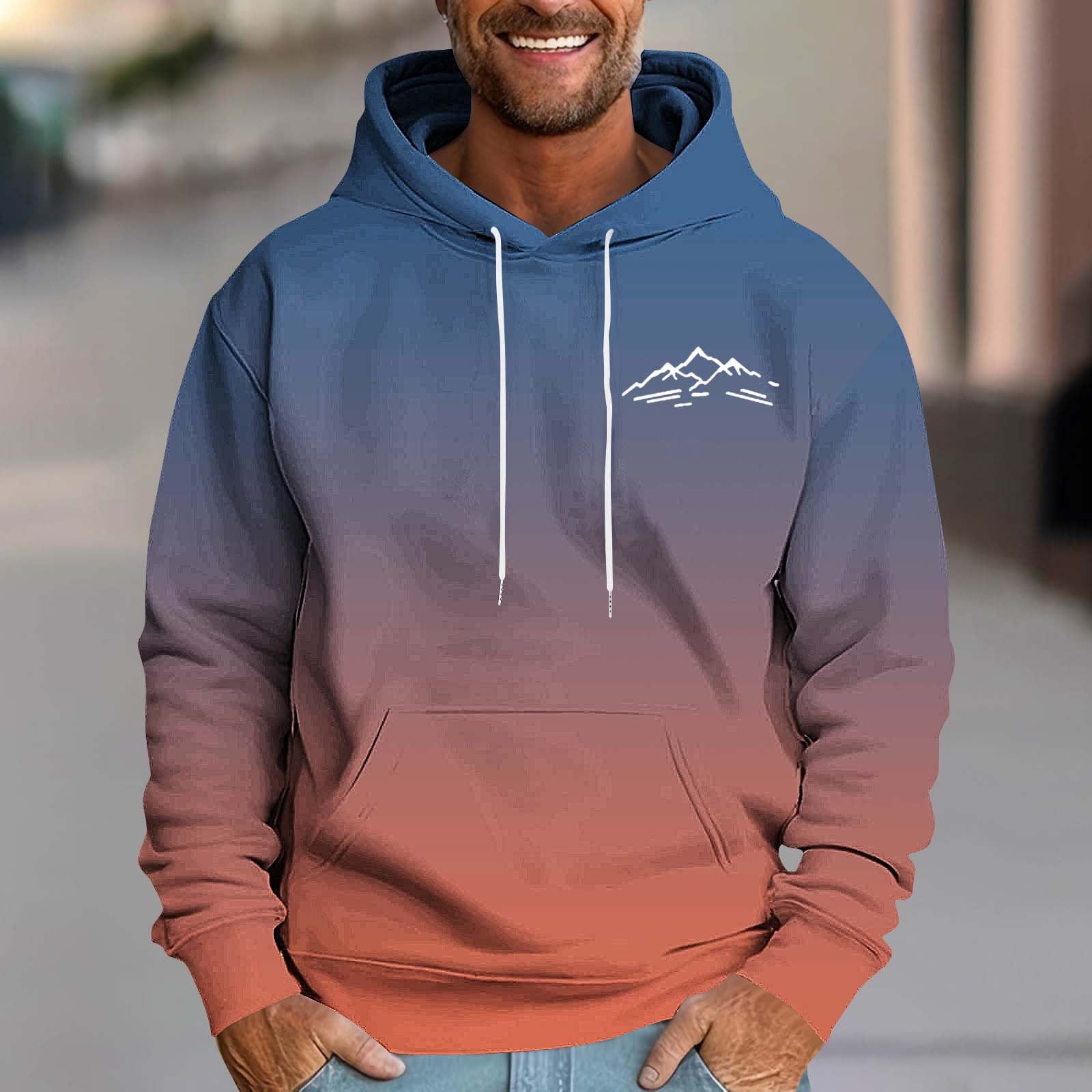 Men's Gradient Long Sleeve Hoodie main image 0