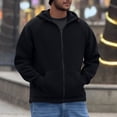 thumbnail image 1 of EchfiProm Hoodies for Men Fashion Black Sweatshirt Jackets Zip up Trendy Fall Mens Tops Long Sleeve XL, 1 of 9