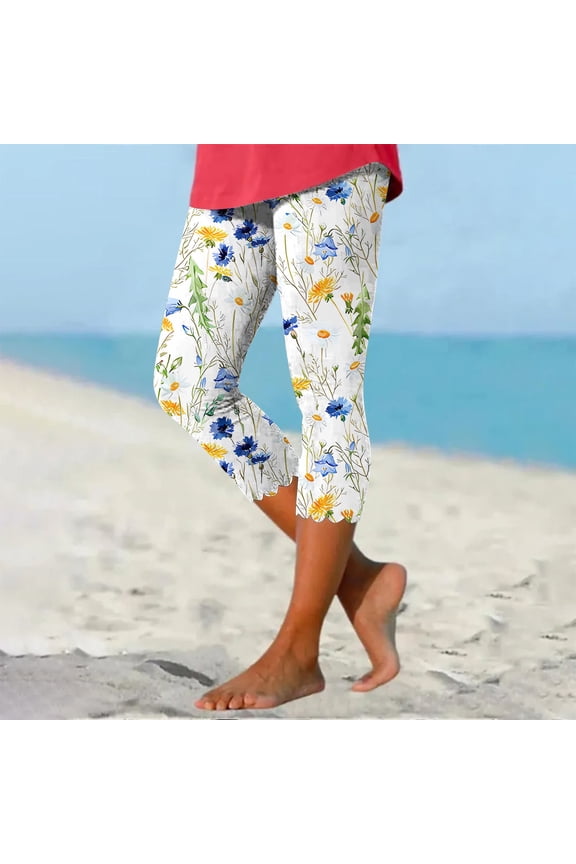 Loose Capri Pants for Women Yellow Yoga Gym Slim-Leg Athleisure Workout Bottoms XXL