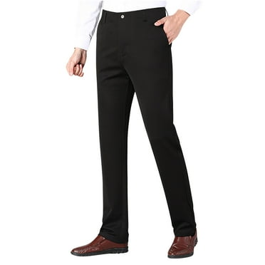 EchfiProm Men Pants,Mens Chinos Pants Black Pockets Dress Pants Trousers Slim Fit Trousers