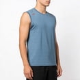 thumbnail image 1 of EchfiProm Mens Blue Tank Tops Muscle Shirts Workout Fitness Training Sleeveless Quick Dry Mesh T Shirts for Big and Tall Men Gym 5XL, 1 of 9