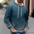 thumbnail image 1 of EchfiProm Mens Gradient Hoodies Tranning Fitness Blue Sweatshirt Pullover Long Sleeve Tops for Men 2XL, 1 of 5