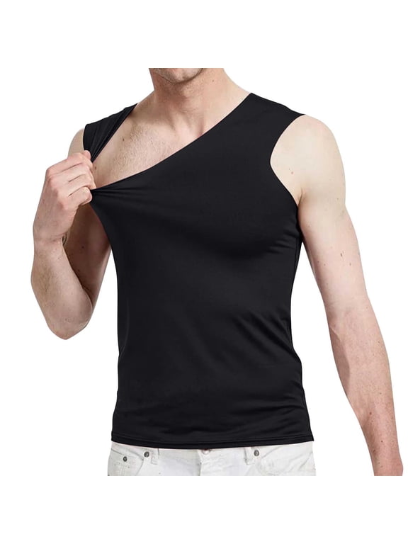 Mens Gym Tank Tops Black Undershirts Workout Compression Sleeveless Quick Dry T Shirts for Young Man M