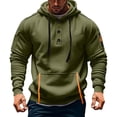 thumbnail image 1 of EchfiProm Mens Henley Pullover Sweatshirt Daily Wear Winter Long Sleeve Christmas Tops for Men Green M, 1 of 5