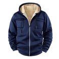 thumbnail image 1 of EchfiProm Mens Hoodies Running Full Zip Fleece Jackets Blue Sweatshirt Long Sleeve Tops for Men Gym L, 1 of 4