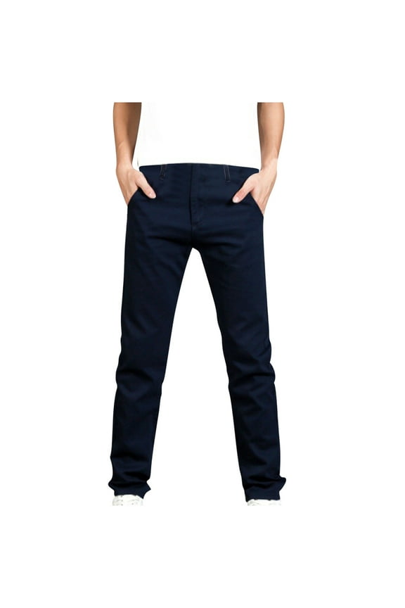 Mens Pants Clearance Slim Fit Denim Pants Blue Jeans Trousers Long Summer Pants M