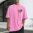 thumbnail image 1 of EchfiProm Mens Pink Graphic Tees Short Sleeve Shirts Cotton Valentine Crewneck Graphic Heart Tops for Big and Tall Men 2XL, 1 of 5