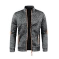thumbnail image 1 of EchfiProm Mens Pullover Tranning Trendy Zip up Jackets Mock Neck Gray Long Sleeve Sweatshirt Tops for Men 2XL, 1 of 4