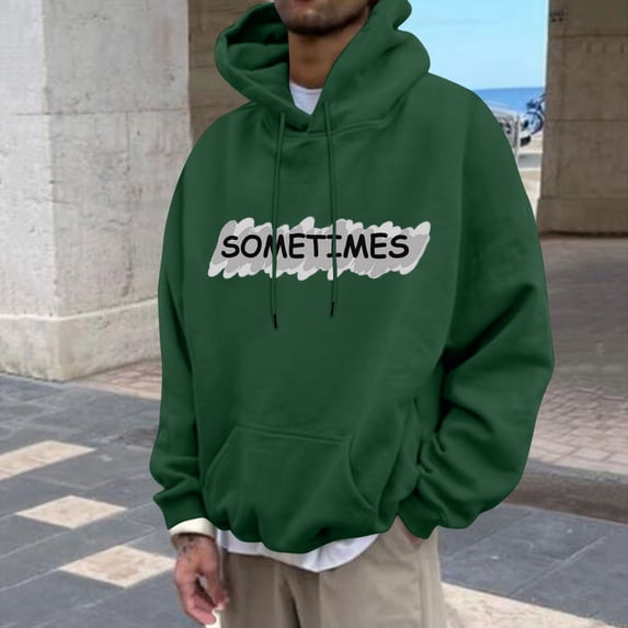 EchfiProm Mens Sweatshirt Hoodies Pullover Fall Running Green Long Sleeve Tops for Men 2XL