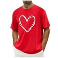 thumbnail image 1 of EchfiProm Mens Valentine Graphic Tees Short Sleeve Shirts Red Summer Tops for Big and Tall Men Graphic 2XL, 1 of 5