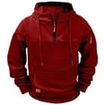 thumbnail image 1 of EchfiProm Mens Zip Hoodies Red Walking Pullover Sports Long Sleeve Sweatshirt Tops for Men S, 1 of 6