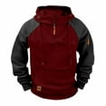 thumbnail image 1 of EchfiProm Mens Zip Hoodies Sports Fashion Long Sleeve Plain Red Sweatshirt Tops for Men 2XL, 1 of 3