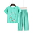 thumbnail image 1 of EchfiProm Mint Green Sleepwear for Women Pajama Set 2023 Short Sleeve Shirts Cotton Capris Sleepwear Sets XL, 1 of 3