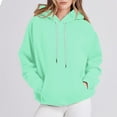 thumbnail image 1 of EchfiProm Mint Green Sweatshirt Womens Hooded Pullover Solid Color Long Sleeve Tops Drawstring Pocket Hoodie, 1 of 7