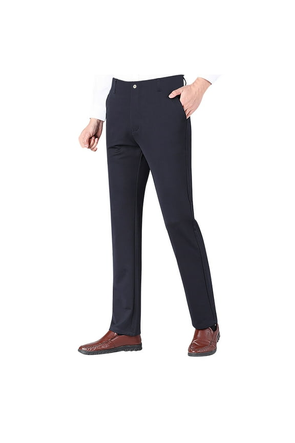 Navy Men Pants Casual Slim Fit Dress Pants Long Business Casual Track Pants Men XXXXL