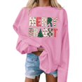 thumbnail image 1 of EchfiProm Oversized Merry Christmas Sweatshirts for Women Pullover Sweatshirt Soft Graphic Santa Print Long Sleeve Xmas Womens Tops, 1 of 4