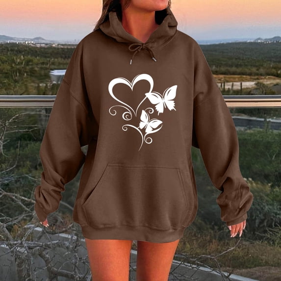 EchfiProm Oversized Sweatshirts for Womens with Pockets Comfy Hoodies Long Sleeve Pullover Floral Hooded Womems Tunic Tops