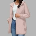 thumbnail image 1 of EchfiProm Pink Rain Jacket for Women Waterproof with Hood Packable Zip-up Fall Waterproof Lightweight Hooded Coat, 1 of 7