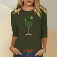 Echfiprom Plus Size Shirts For Women Green St Patricks Day 3 4 Sleeve