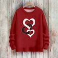 thumbnail image 1 of EchfiProm Plus Size Sweaters for Women Holiday Pullover Valentine Crewneck Heart Print Oversized Work Red Womens Outfits, 1 of 6