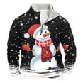 thumbnail image 1 of EchfiProm Pullover Hoodies for Men Fleece Graphic Zipper Black Xmas Christmas Snowman Mock Neck Holiday Mens Sweatshirt 3XL, 1 of 3