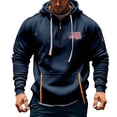 thumbnail image 1 of EchfiProm Pullover Hoodies for Men Sweatshirt 1/4 Zip Blue Walking Long Sleeve Mens Tops Workout XL, 1 of 5