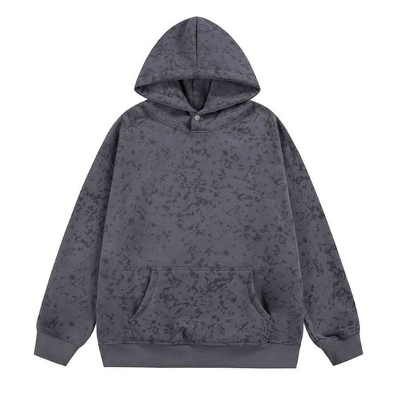 EchfiProm Pullover Hoodies for Men Sweatshirt Gray Fashion Graphic Long Sleeve Mens Tops XL