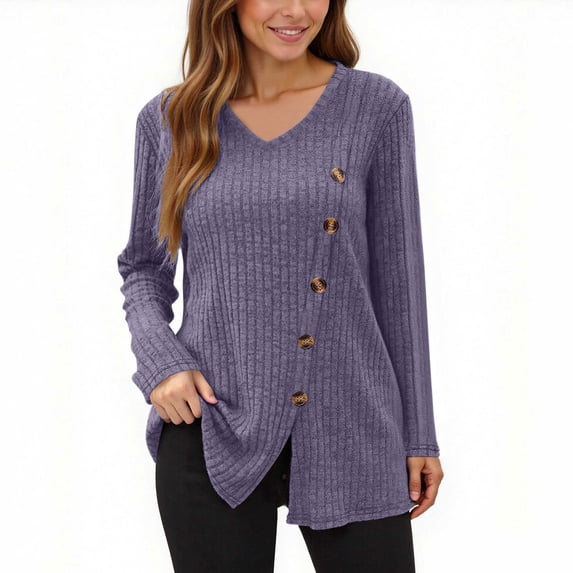 3/4 Sleeve Pullover in Purple