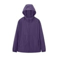thumbnail image 1 of EchfiProm Purple Windbreaker Jackets for Women Lightweight Cycling Waterproof Hooded Zip-up Coat, 1 of 5