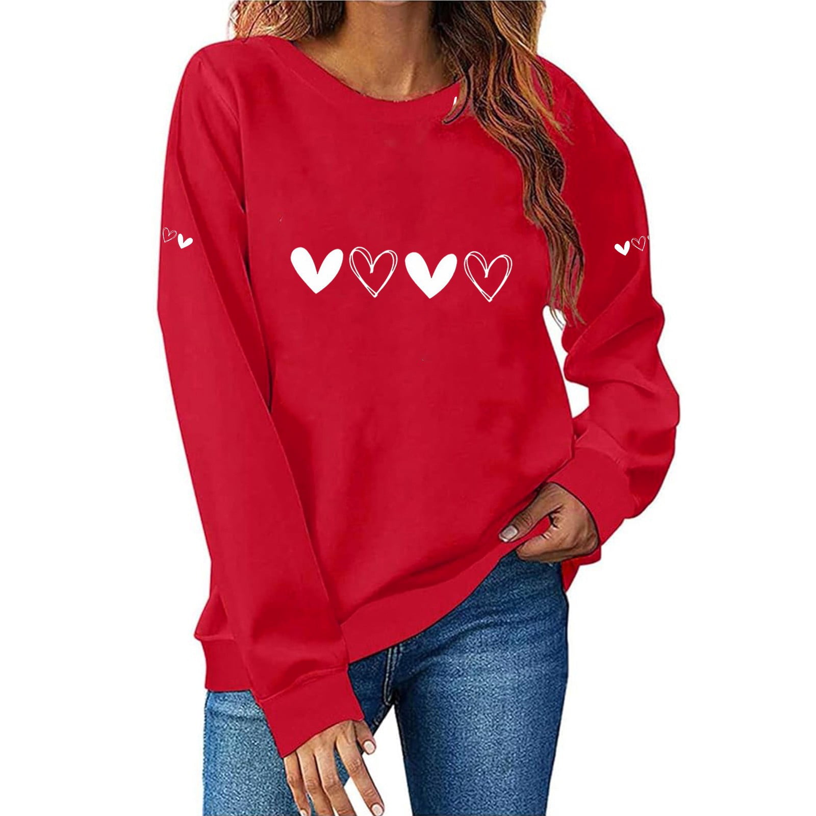 Fewfanhot Women's Tops, Tees & Blouses Valentine Sweatshirts For Women Lover Pullover Long Sleeve Loose Fit Tops Aca460b5 43d7 40dd 9001 B4309eff4251.aa45481ab2255483b333b9575d3792c1