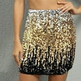 thumbnail image 1 of EchfiProm Skirts for Women Glitter Bodycon Gold Mini Party Cocktail Sequin Ladies Skirts Elastic Waist, 1 of 4