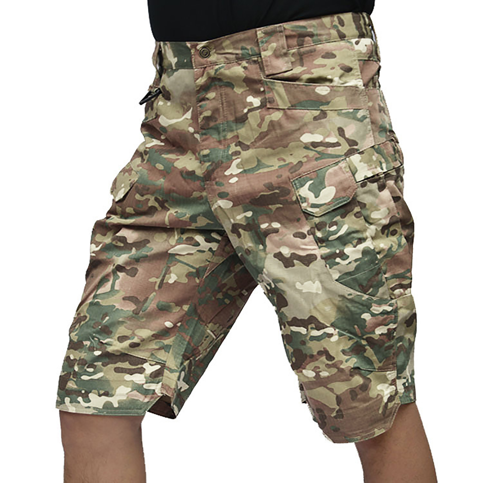 EchfiProm Summer Shorts for Men Camouflage Multi-pocket Zipper Button ...