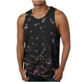 thumbnail image 1 of EchfiProm Summer Tops for Men 2024 Pink Sleeveless Tank Tops Gradient Round Neck Lightweight Tops L, 1 of 4