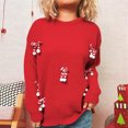 thumbnail image 1 of EchfiProm Sweaters for Women Christmas Pullover Holiday Work Red Long Sleeve Adults Tops Crewneck, 1 of 8