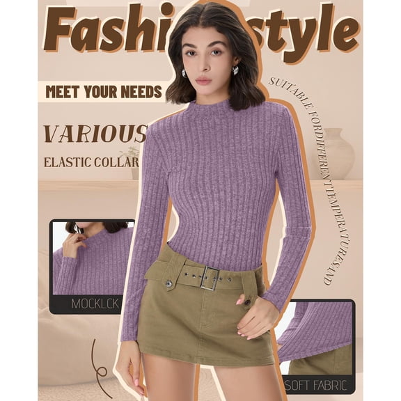 EchfiProm Sweaters for Women Crewneck Pullover Holiday Ribbed Purple Valentines Long Sleeve Ladies Tops