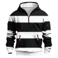 thumbnail image 1 of EchfiProm Sweatshirt Hoodies for Men Oversized Colorblock Pullover Daily Wear Black 1/4 Zip Long Sleeve Mens Tops 4XL, 1 of 5