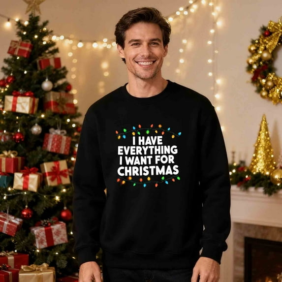 EchfiProm Sweatshirts for Men No hood Ugly Christmas Black Crewneck Xmas Fleece Mens Shirts