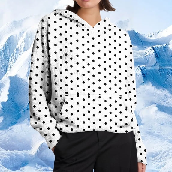 EchfiProm Sweatshirts for Womens Hooded with Pockets Hoodies Fall White Pullover Long Sleeve Womems Sweater