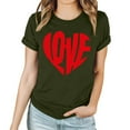EchfiProm Tops for Women Cute Green Crew Neck Tshirt Clearance Pullover