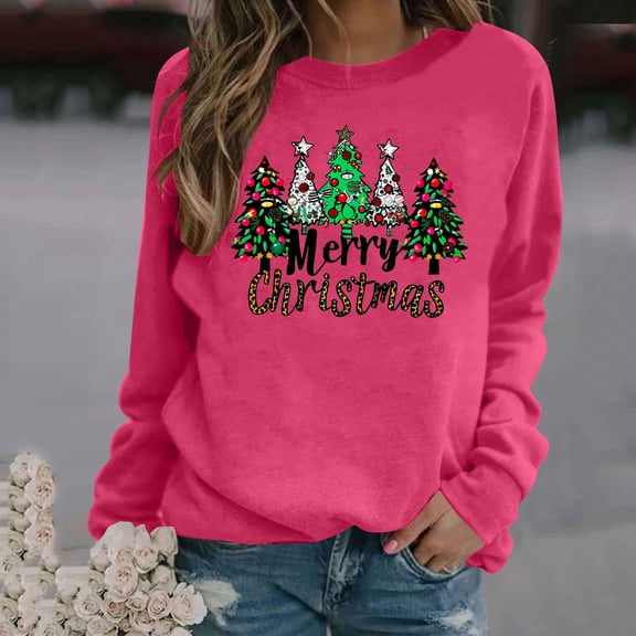 EchfiProm Ugly Christmas Sweatshirts for Women Plus Size Sweatshirt Oversized Cat Print Pullover Soft Xmas Adults Tops