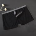 thumbnail image 1 of EchfiProm Underwear Mens Boxer Briefs See Through Mesh Black M Underpants, 1 of 2
