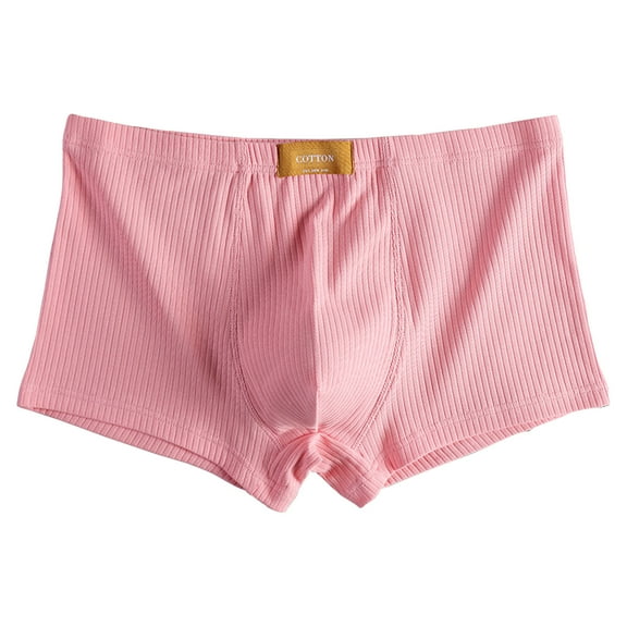 EchfiProm Underwear for Men Boxers Breathable Comfortable Cotton Pink M Underpants